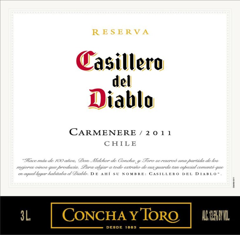 Casillero del Diablo Reserva Carmenere 2011 Front Label