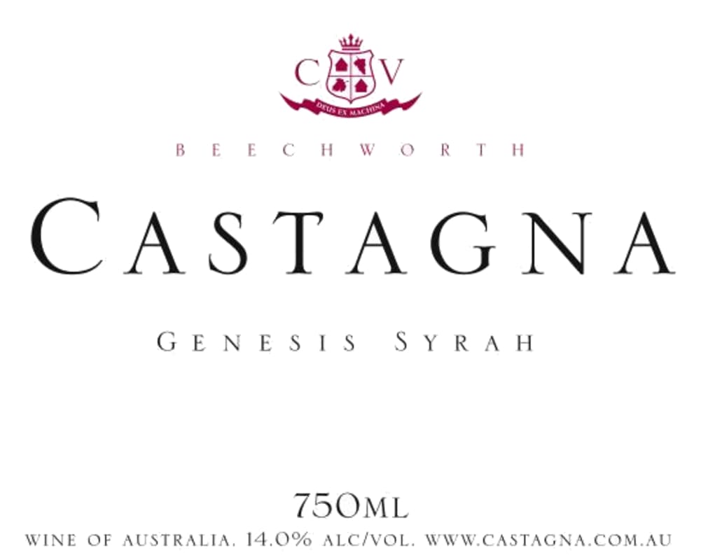 Castagna Genesis Syrah 2008 Front Label