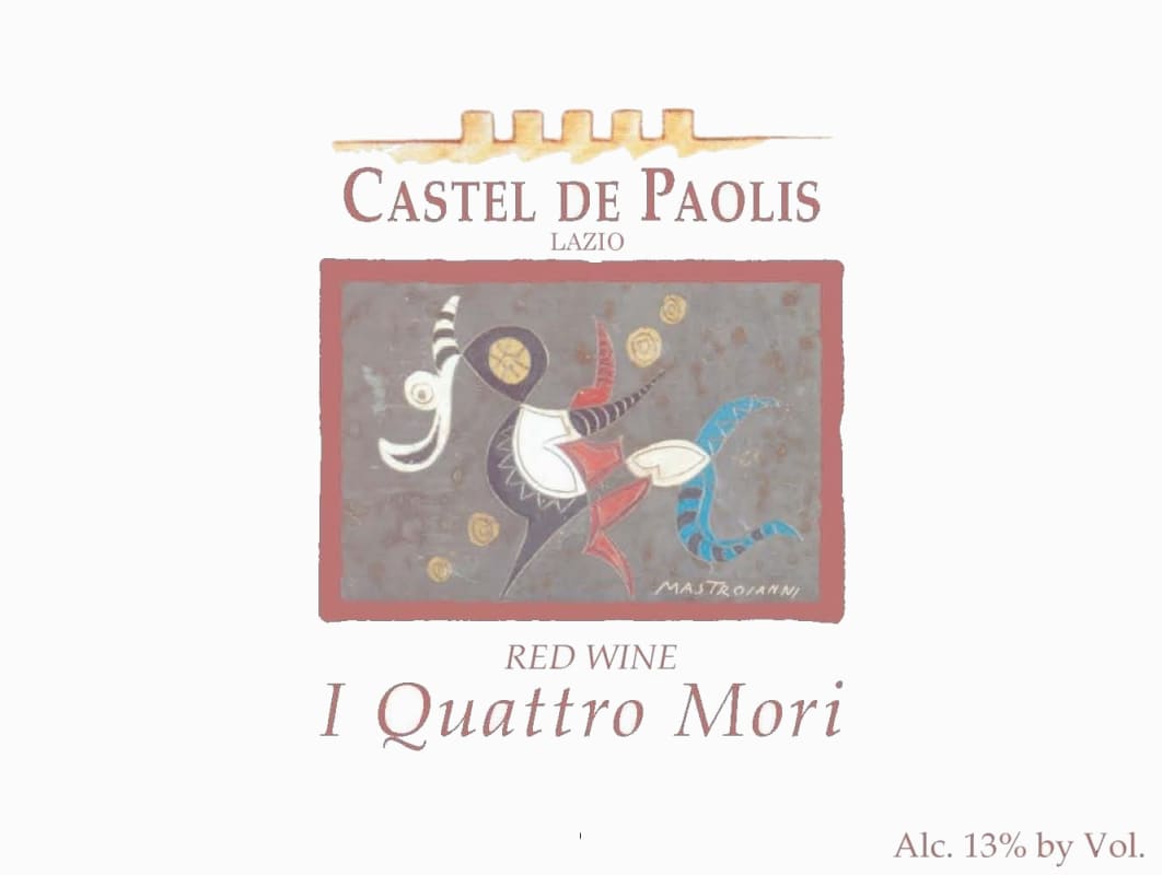 Castel De Paolis Azienda Agricola Lazio I Quattro Mori Rosso 2009 Front Label