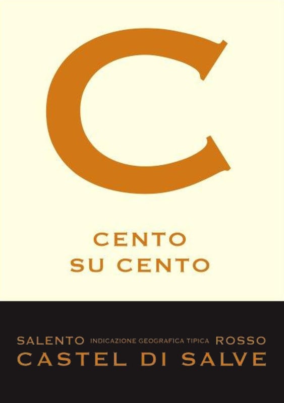 Castel di Salve Salento Cento su Cento Primitivo 2012 Front Label