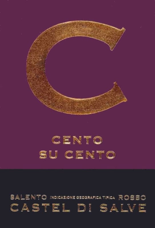 Castel di Salve Salento Cento su Cento Negroamaro 2013 Front Label