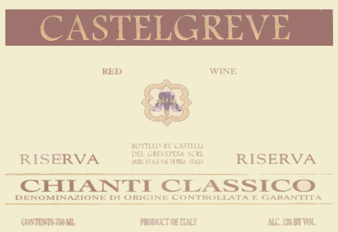Castelli del Grevepesa Chianti Classico Castelgreve Riserva 2003 Front Label