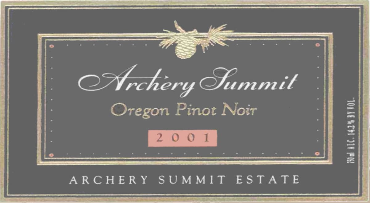 Siduri Archery Summit Vineyard Pinot Noir 2001 Front Label