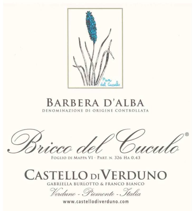 Castello di Verduno Barbera d'Alba Bricco del Cuculo 2010 Front Label