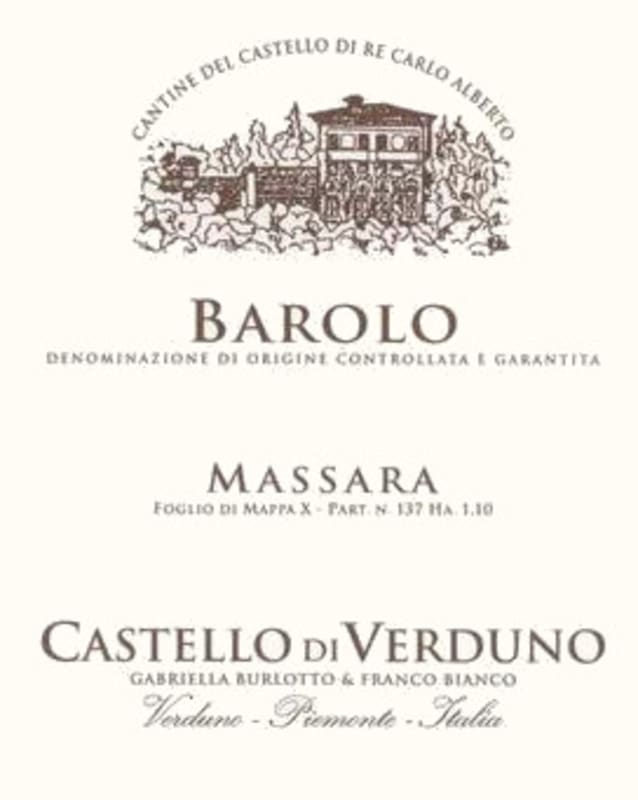 Castello di Verduno Barolo Massara 2003 Front Label