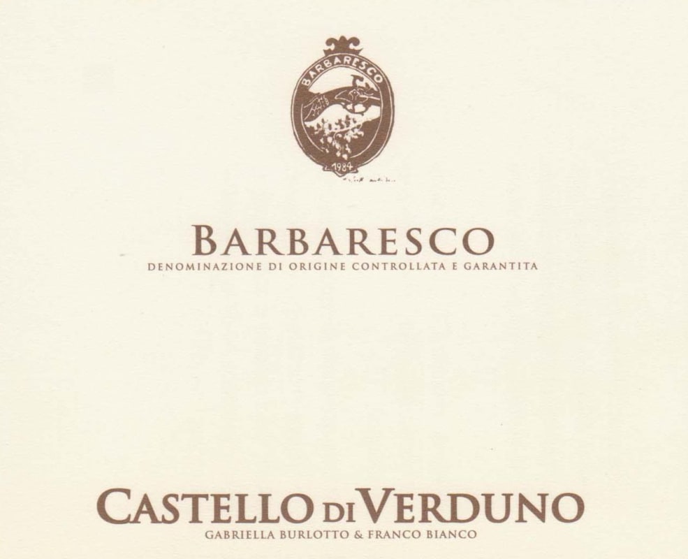 Castello di Verduno Barbaresco 2012 Front Label