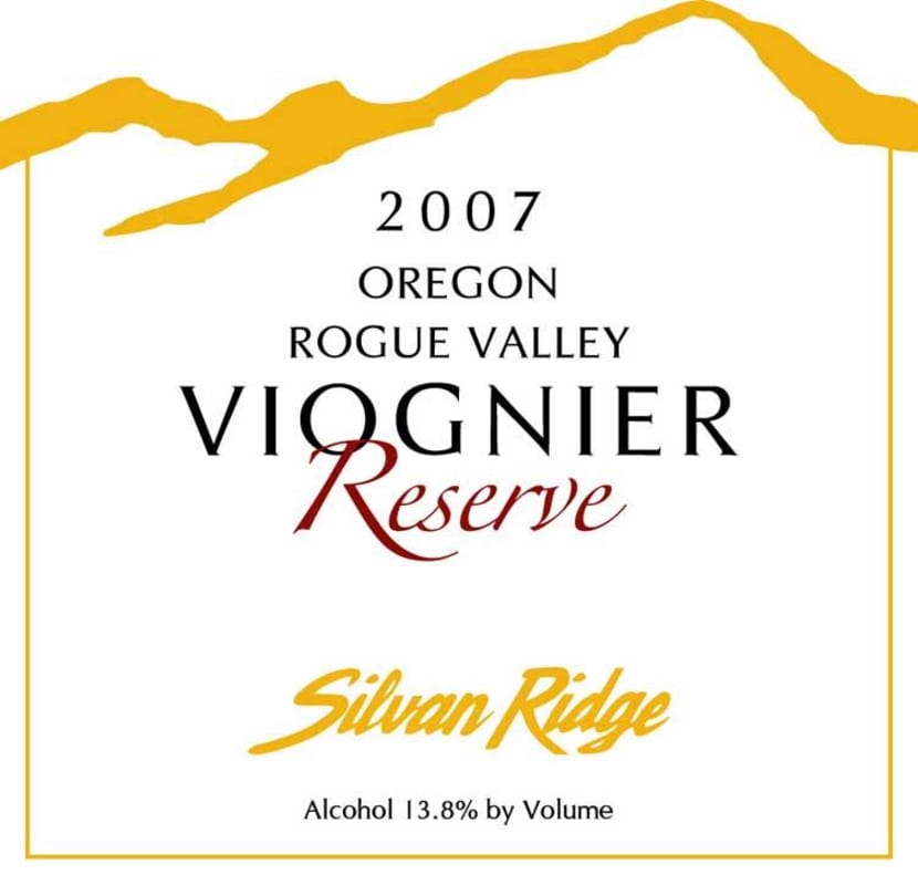 Silvan Ridge Reserve Viognier 2007 Front Label