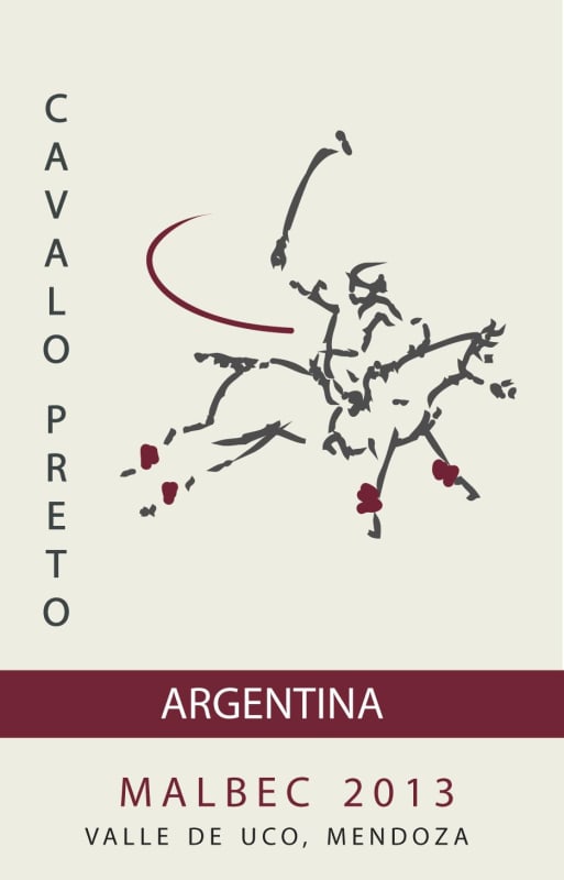 Cavalo Preto Malbec 2013 Front Label