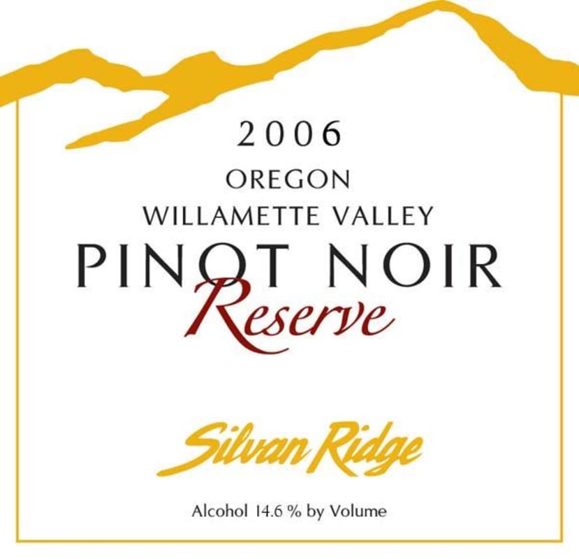 Silvan Ridge Reserve Pinot Noir 2006 Front Label