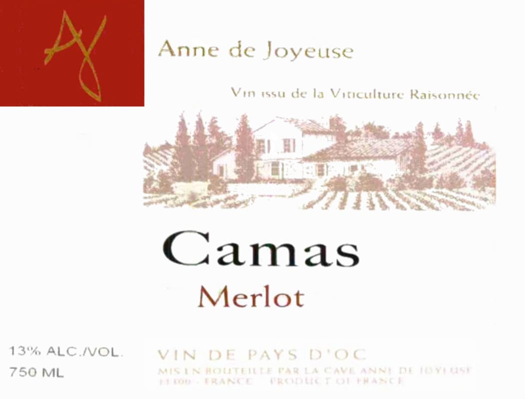 Cave Anne de Joyeuse Camas Merlot 2014 Front Label