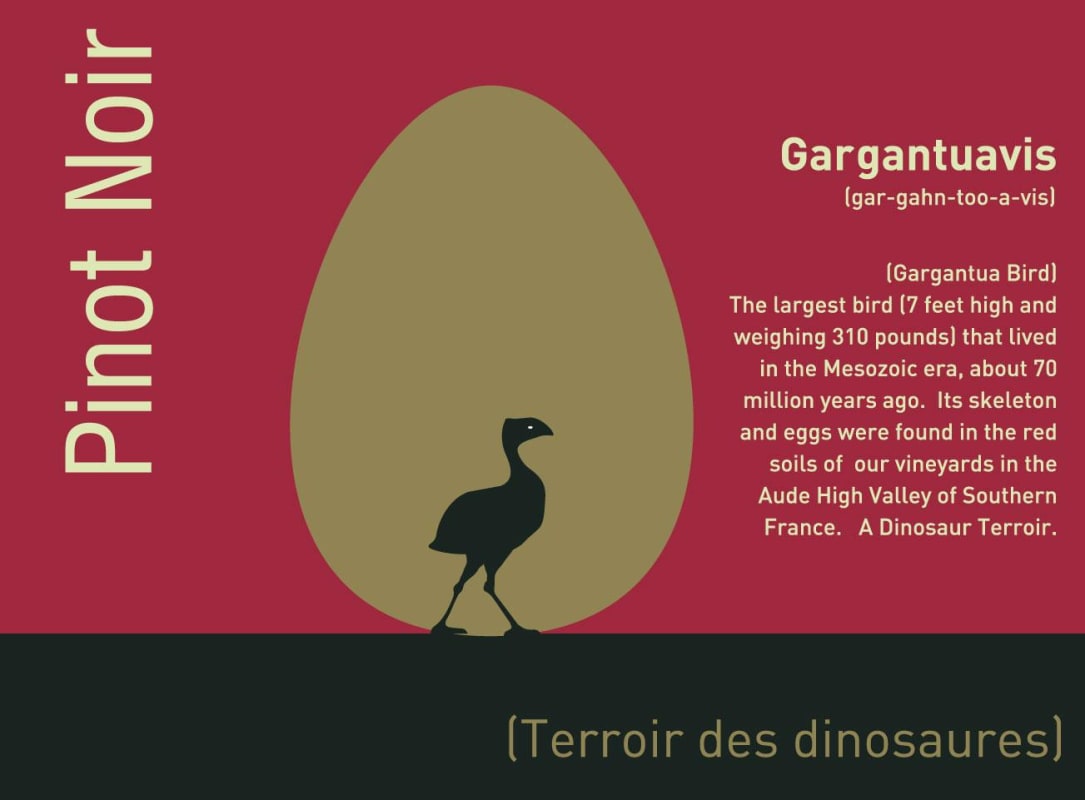 Cave Anne de Joyeuse Terroir des Dinosaures Gargantuavis Pinot Noir 2015 Front Label