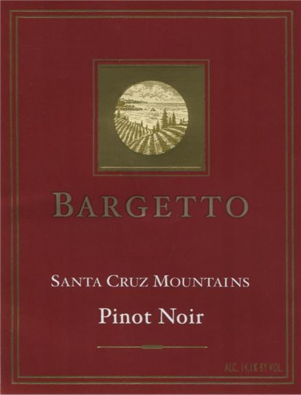 Bargetto Santa Cruz Mountains Pinot Noir 2012 Front Label