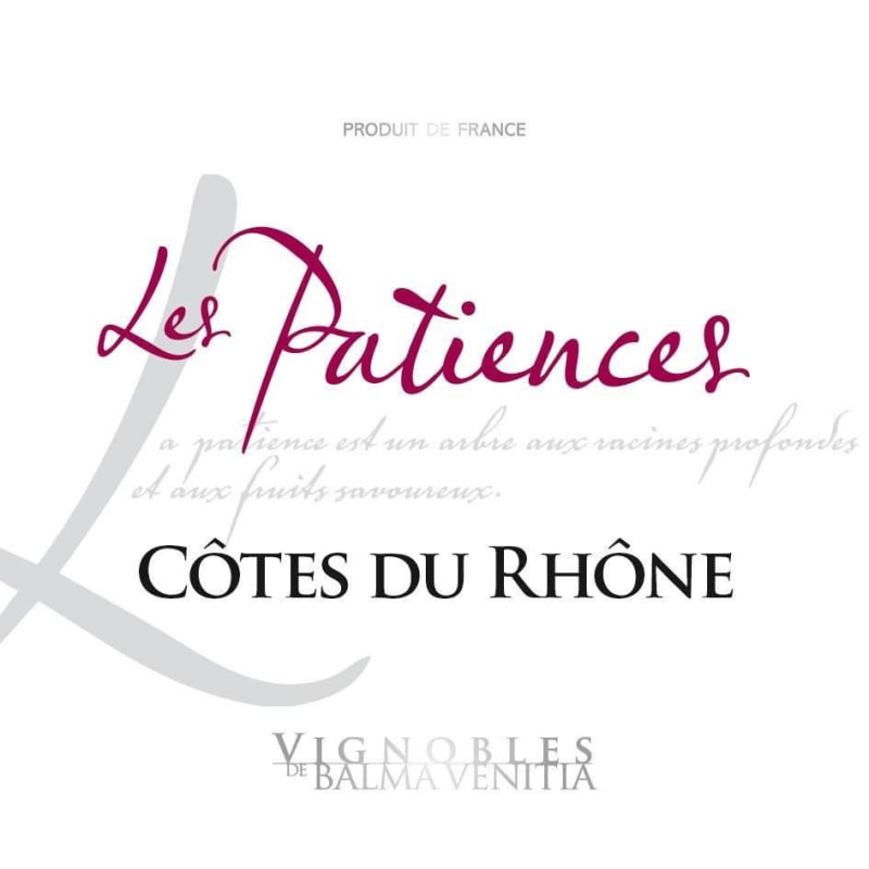 Cave Balma Vénitia Cotes du Rhone Les Patiences 2010 Front Label