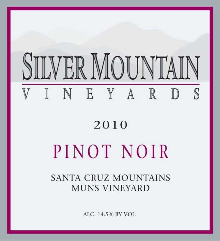 Silver Mountain Muns Vineyard Pinot Noir 2010 Front Label