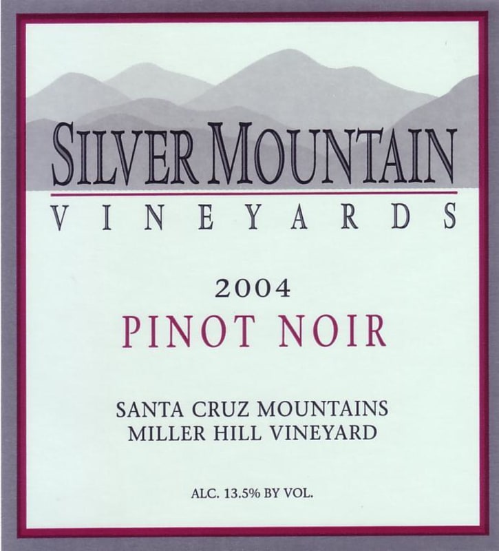 Silver Mountain Miller Hill Vineyard Pinot Noir 2004 Front Label