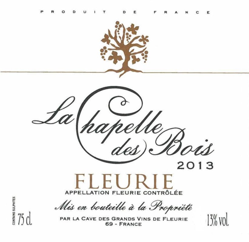 Cave de Fleurie La Chapelle des Bois 2013 Front Label