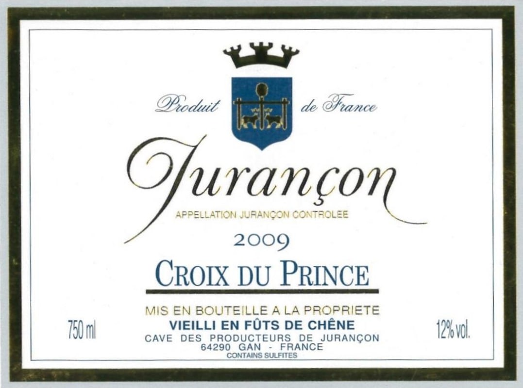 Cave de Gan Croix du Prince 2009 Front Label