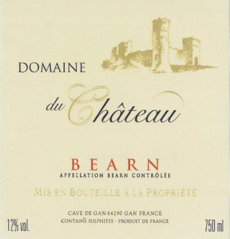 Cave de Gan Bearn Domaine du Chateau 2012 Front Label