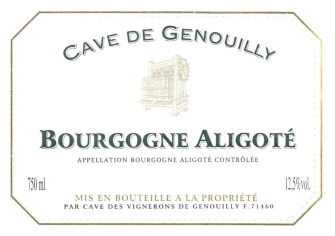 Cave de Genouilly Bourgogne Aligote 2013 Front Label
