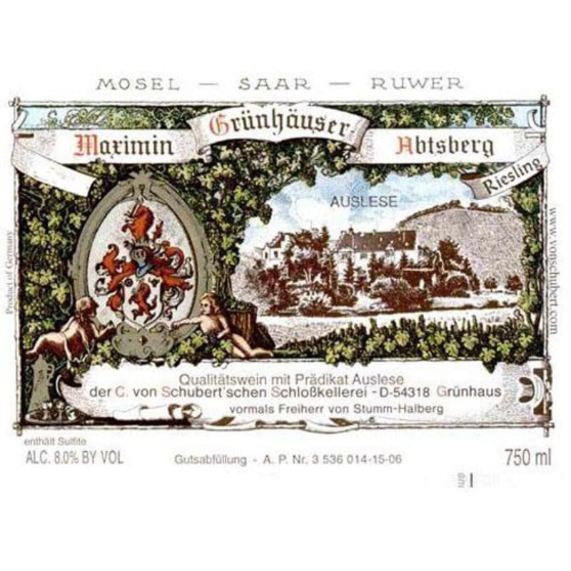 Maximin Grunhaus Abtsberg Riesling Auslese (375ML half-bottle) 2013 Front Label