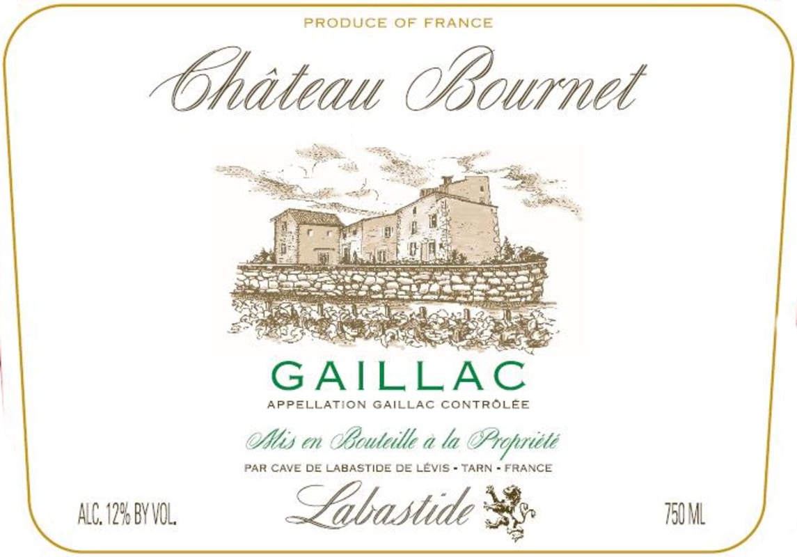 Cave de Labastide de Levis Chateau Bournet Blanc 2010 Front Label