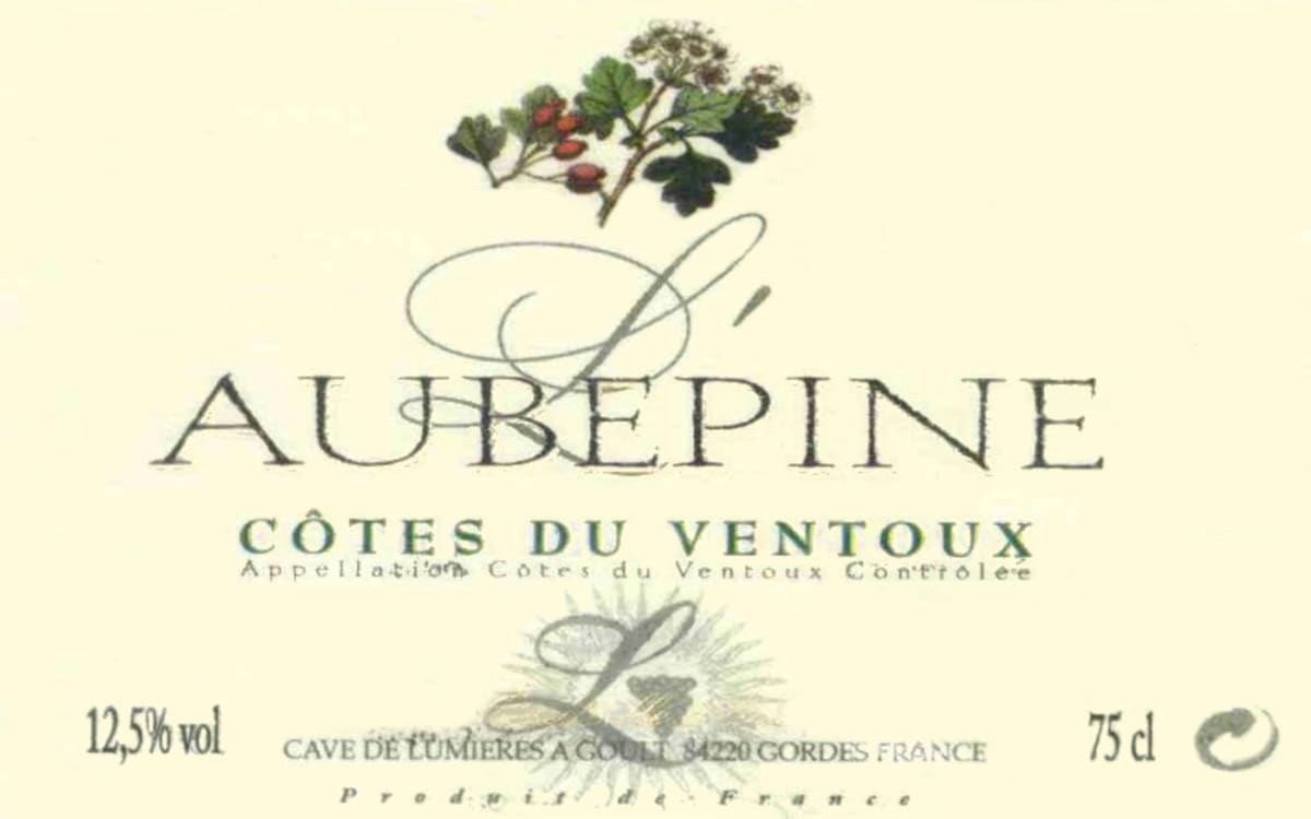 Cave de Lumieres Cotes du Ventoux Aubepine Blanc 2013 Front Label
