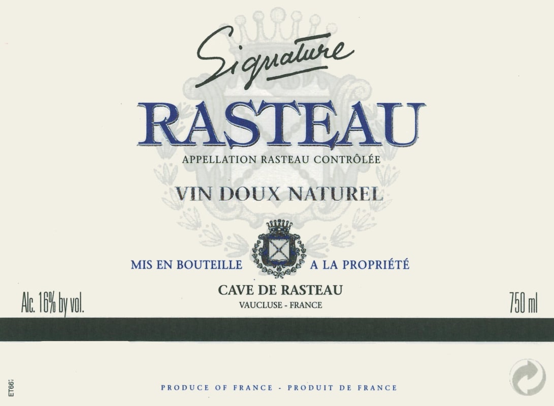 Cave de Rasteau Rasteau Vin Doux Naturel Signature 2004 Front Label