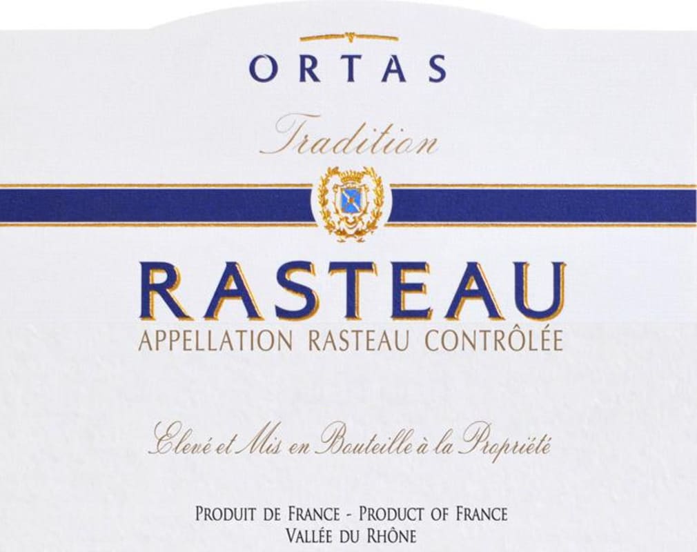 Cave de Rasteau Rasteau Ortas Tradition 2014 Front Label