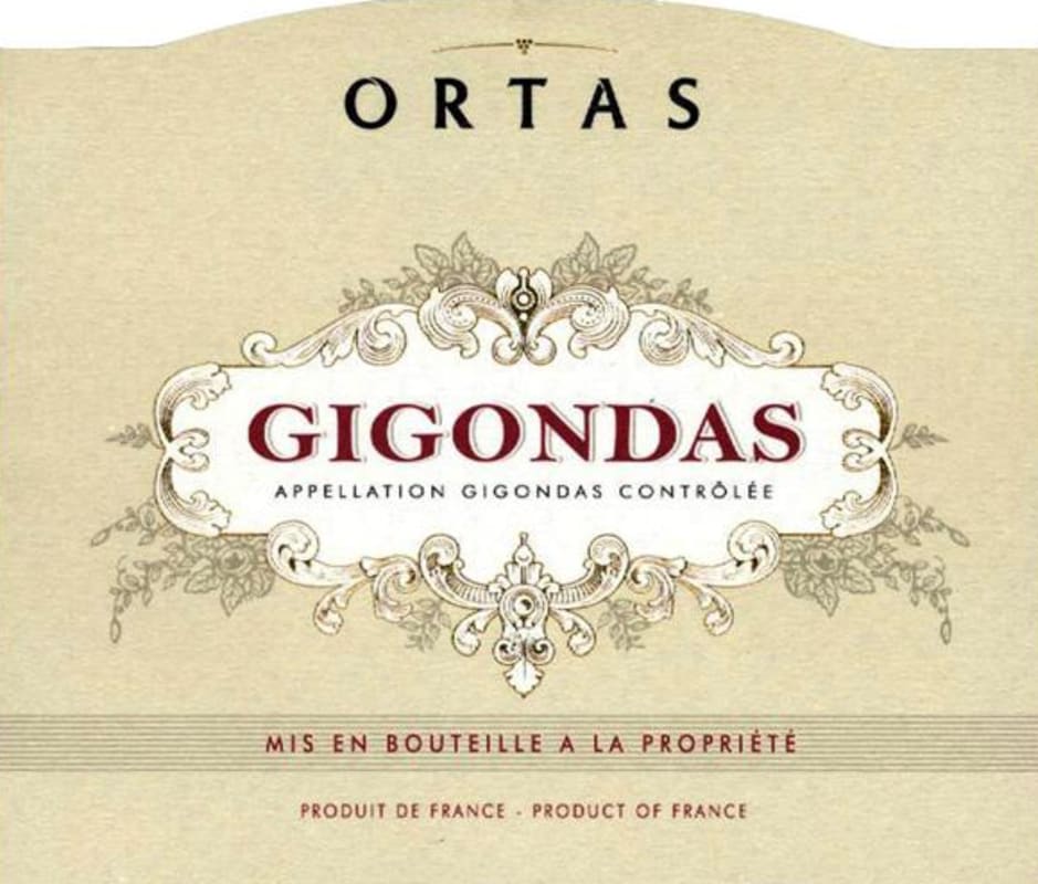 Cave de Rasteau Gigondas Ortas 2008 Front Label