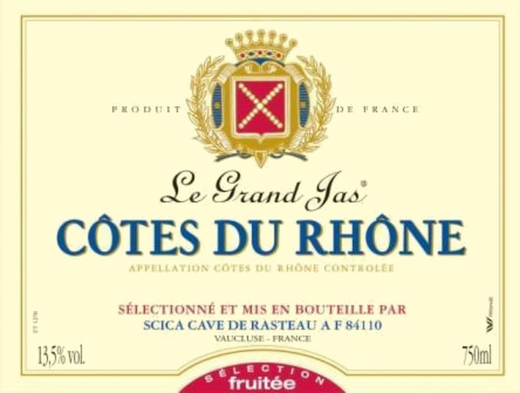 Cave de Rasteau Cotes du Rhone Le Grand Jas 2011 Front Label