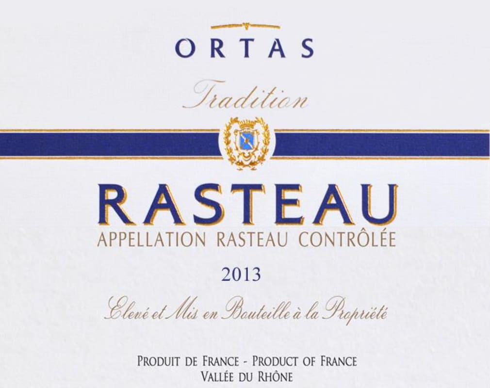 Cave de Rasteau Rasteau Tradition 2013 Front Label