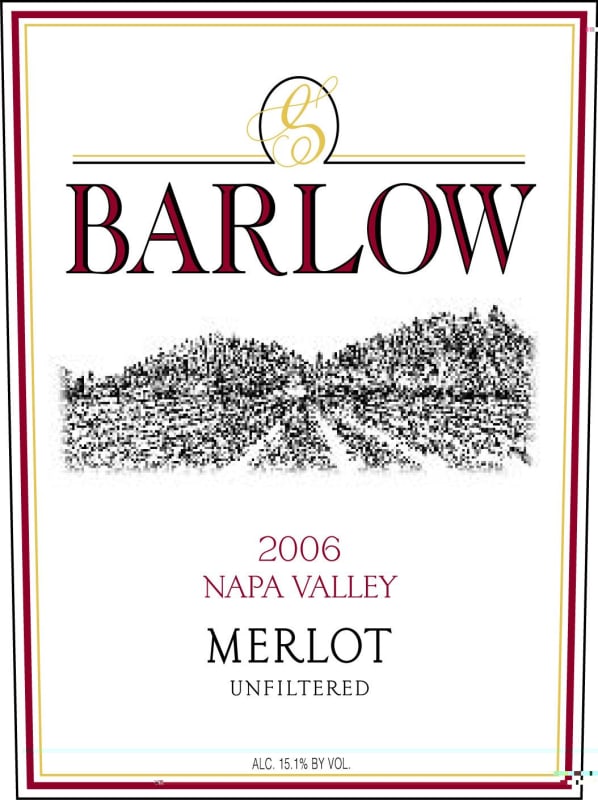 Barlow Unfiltered Merlot 2006 Front Label