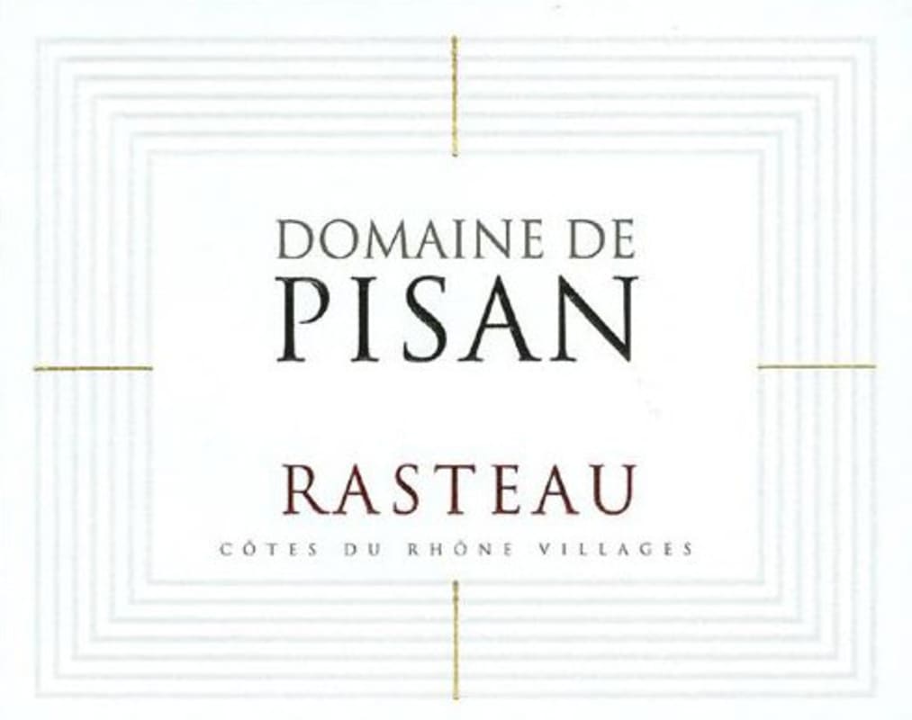 Cave de Rasteau Rasteau Domaine de Pisan 2007 Front Label