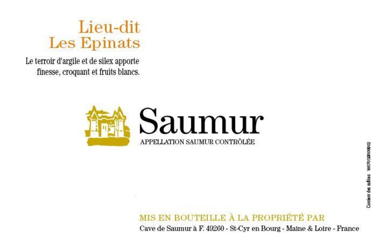 Cave de Saumur Saumur Blanc Lieu-dit Les Epinats 2014 Front Label