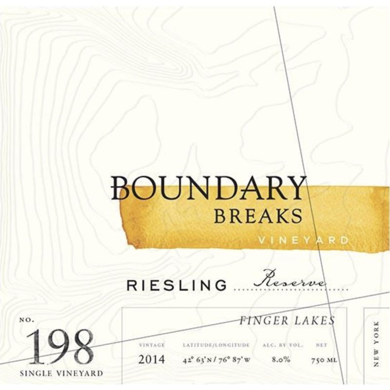 Boundary Breaks No.198 Reserve Riesling 2014 Front Label