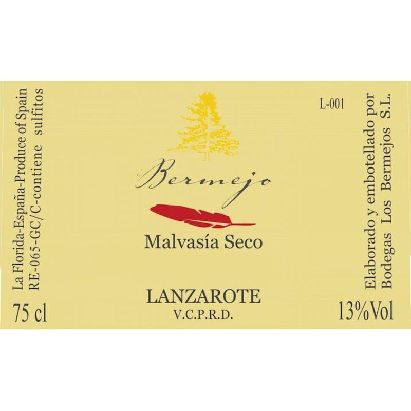 Los Bermejos Canary Islands Malvasia Seco 2015 Front Label