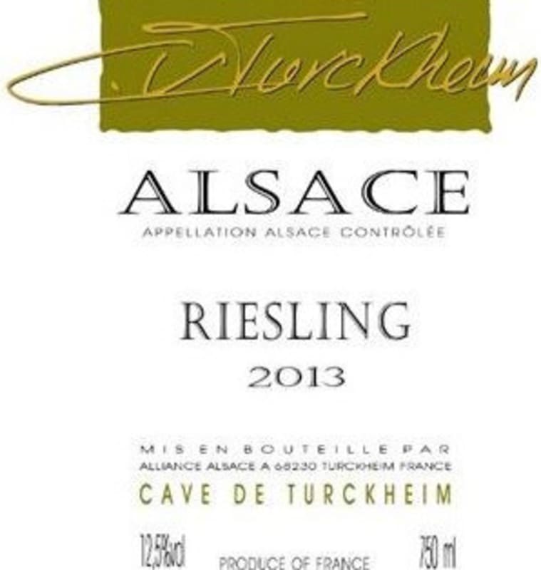 Cave de Turckheim Alsace Riesling 2013 Front Label