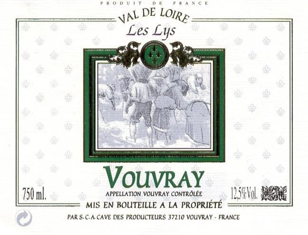Cave des Producteurs de Vouvray Vouvray Les Lys 2008 Front Label