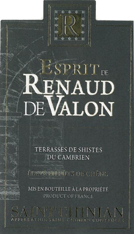 Cave des Vignerons de Saint-Chinian Saint-Chinian Esprit de Renaud Valon 2013 Front Label
