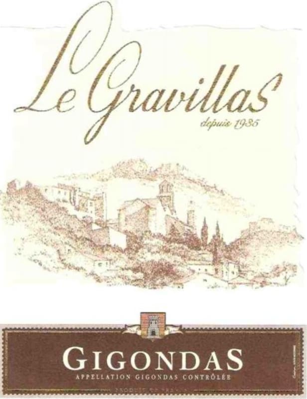 Cave des Vignerons du Gravillas Gigondas Le Gravillas 2012 Front Label