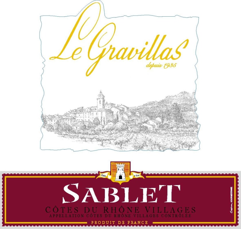 Cave des Vignerons du Gravillas Cotes du Rhone Villages Sablet Le Gravillas 2012 Front Label