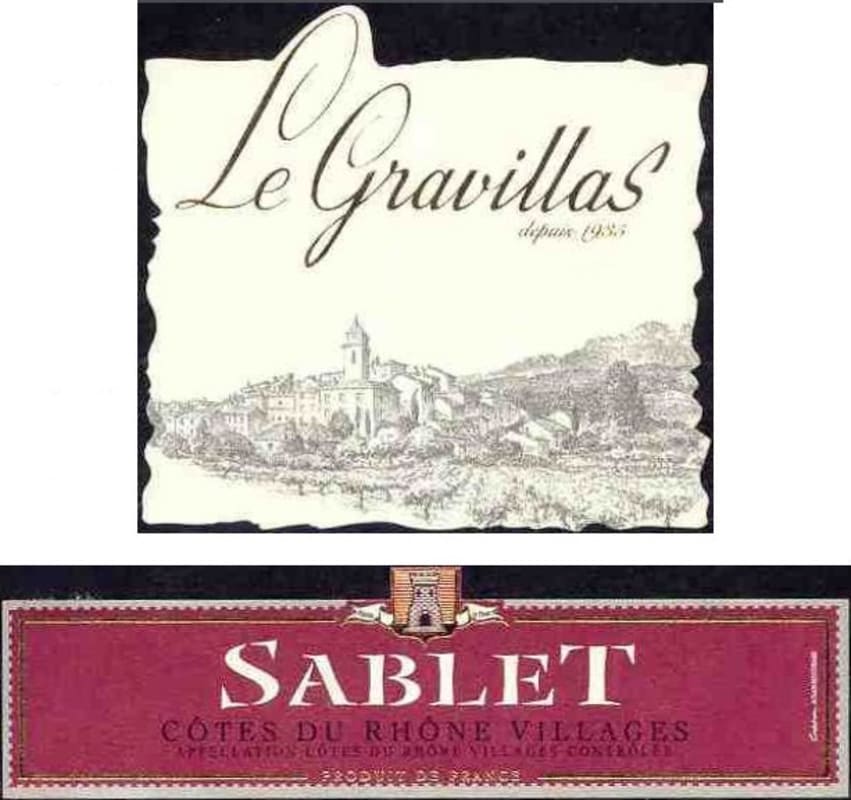 Cave des Vignerons du Gravillas Cotes du Rhone Villages Sablet Le Gravillas 2008 Front Label