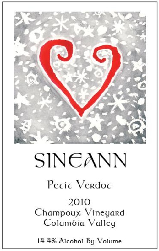 Sineann Champoux Vineyard Petit Verdot 2010 Front Label