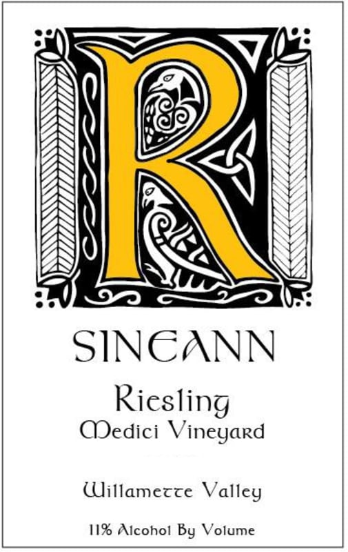 Sineann Medici Vineyard Riesling 2012 Front Label