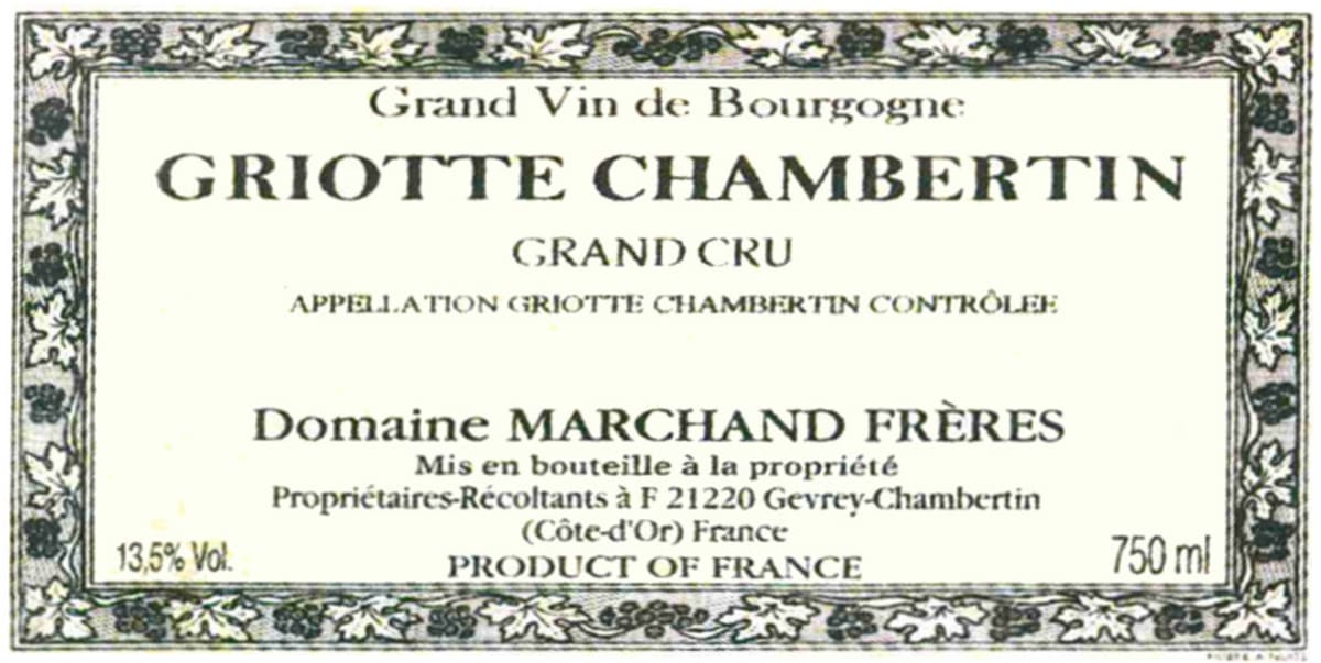 Domaine Marchand Freres Griotte Chambertin Grand Cru 2012 Front Label