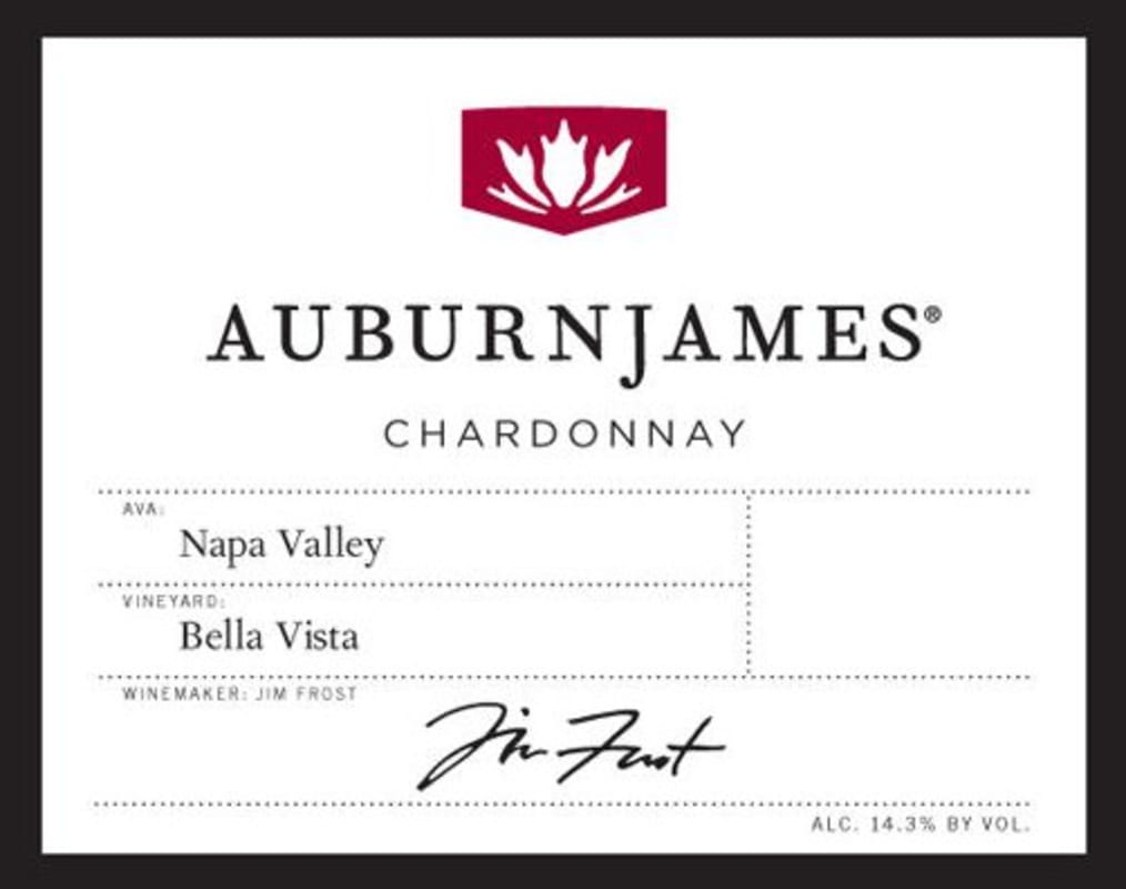 AuburnJames Winery Bella Vista Vineyard Chardonnay 2016 Front Label