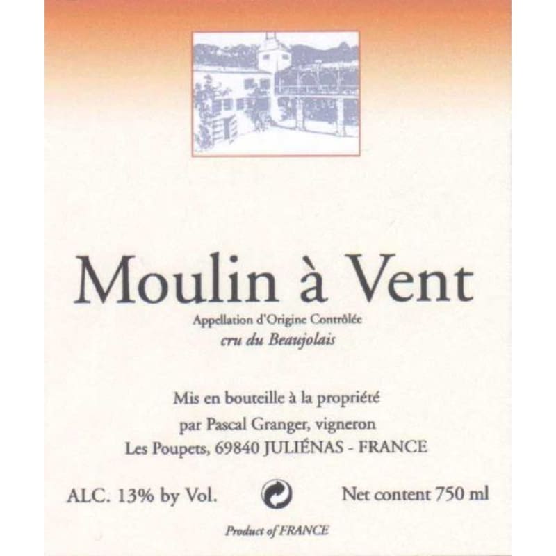 Pascal Granger Moulin a Vent 2010 Front Label