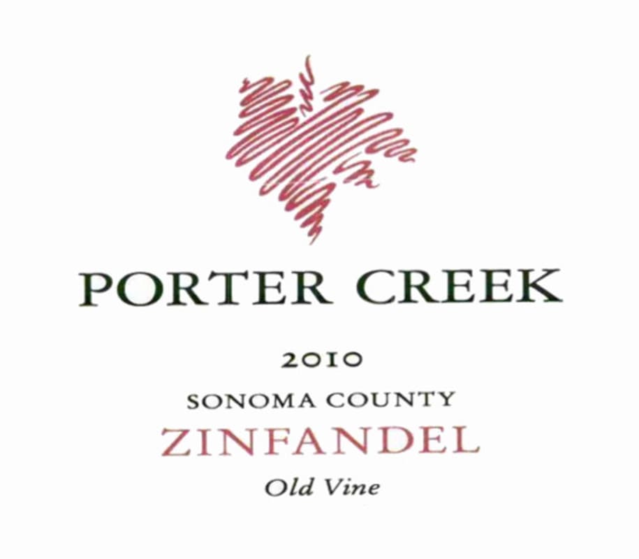 Porter Creek Sonoma County Old Vine Zinfandel 2010 Front Label