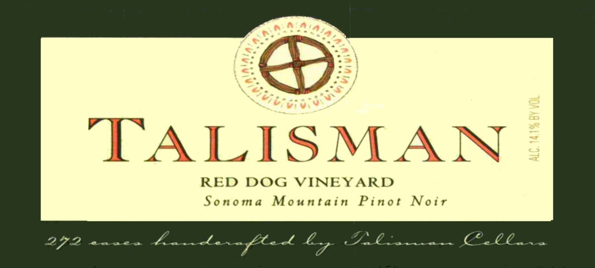 Talisman Wines Red Dog Vineyard Pinot Noir 2011 Front Label