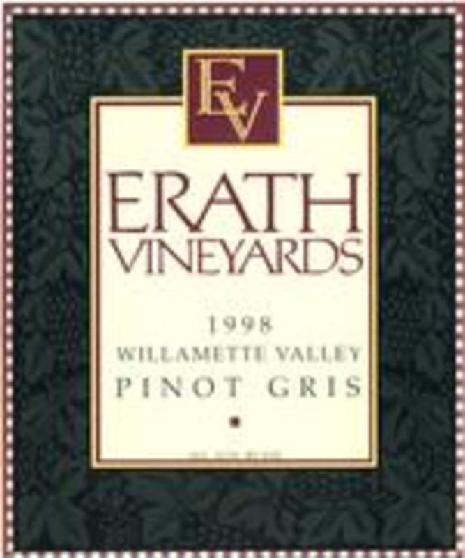 Erath Pinot Gris 1998 Front Label